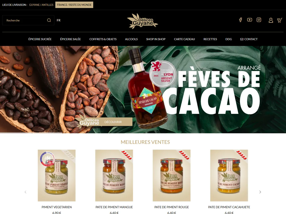 Aperçu du site Délices de Guyane