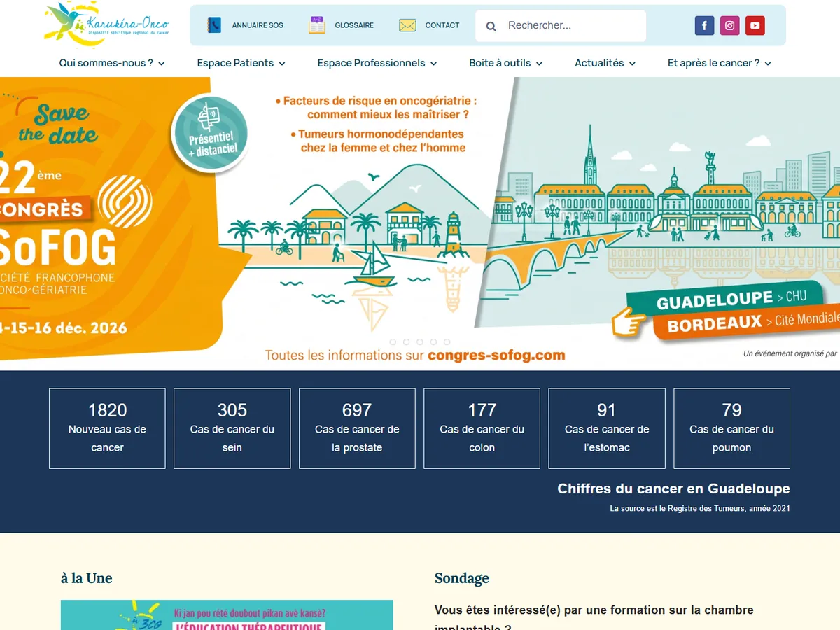 Aperçu du site Karukera Onco